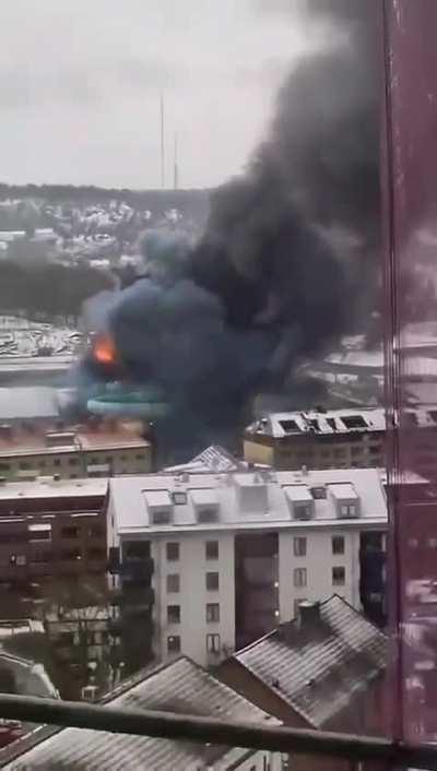 Water park under construction catches fire and explodes. Today in Gothenburg.