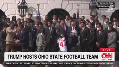 WATCH JD Vance Break The Ohio State University's College Football Playoff National Championship Trophy