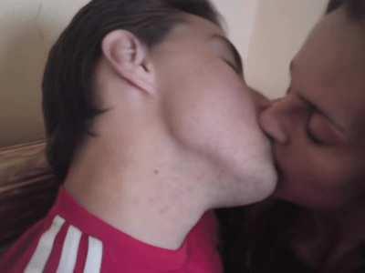 Real couple hot kissing