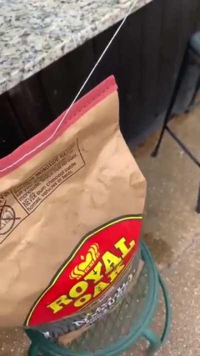 How to properly open a bag of charcoal