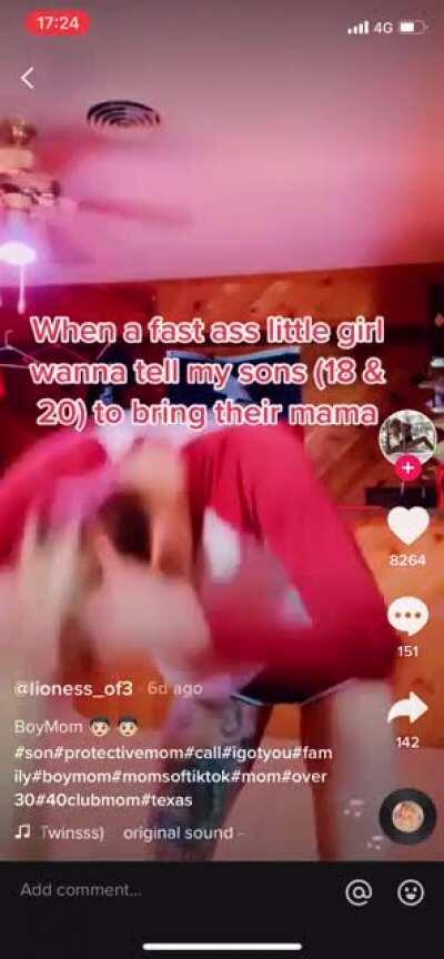 POV: you’re a 20 year old man asking your mother to dress up in hotpants and beat up girls