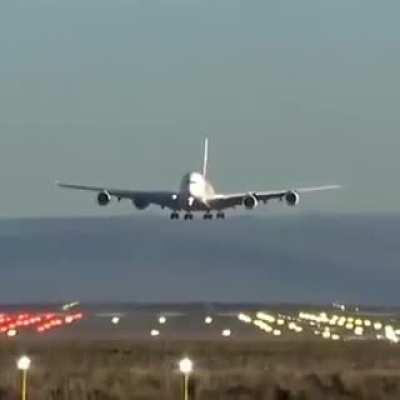 An Emirates A380 on final approach while a Norwegian 737 is departing. Great Catch by Camera man