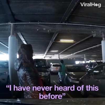 The driver gives in at the end. Infuriating.