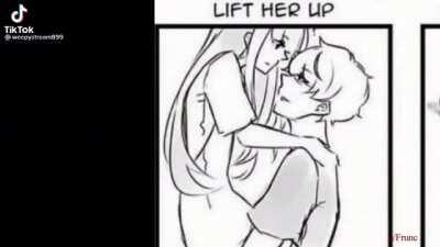 Grab her waist, Pull her close, Lift her up..
