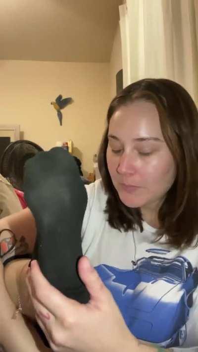 Taking my moist socks out of my vans 