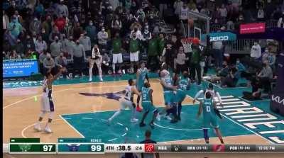 [Highlight] Wes Matthews absolutely man handles Miles Bridges for the putback to tie the game with 40 seconds left