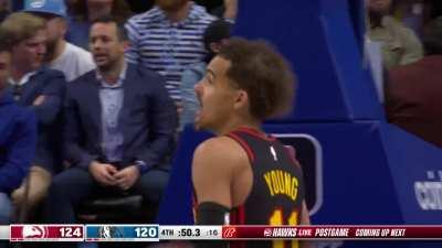 [Highlight] Collins with the block followed by a Trae Young floater to ice Luka and the Mavs