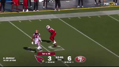 [Highlight] Fred Warner jokingly shuffles off as Marvin Harrison Jr. drops an easy pass.