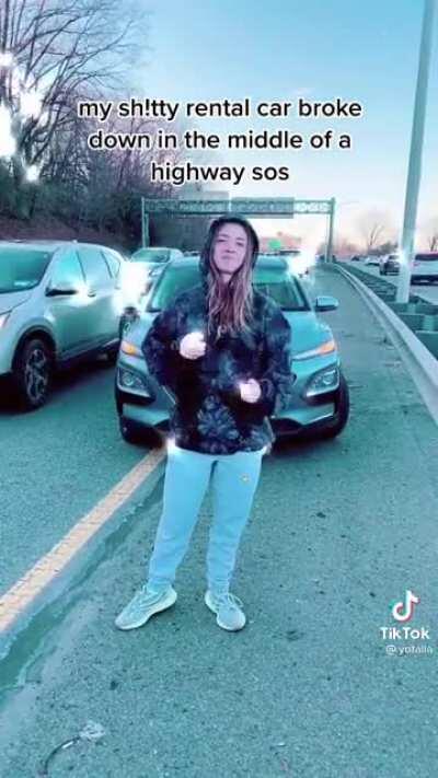 Car broke down and causing traffic? Well let’s make a TikTok rather than pushing it to the shoulder