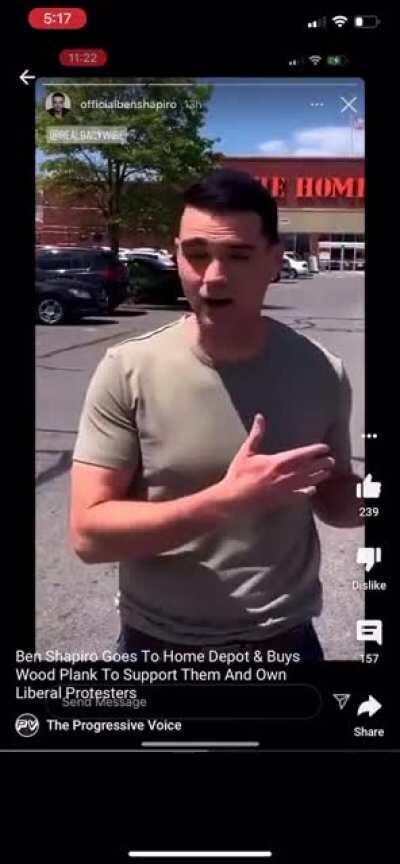 Casual Wear Ben Shapiro gets wood