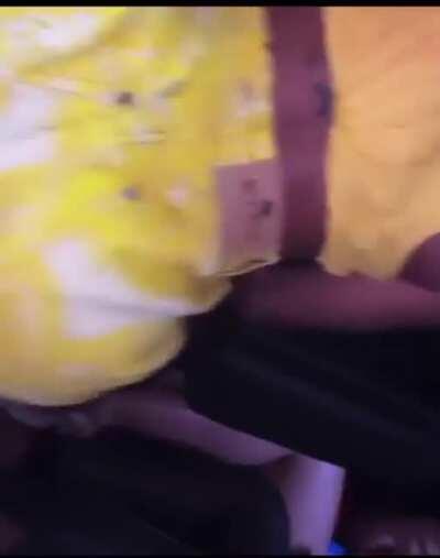 Jayda riding her friend