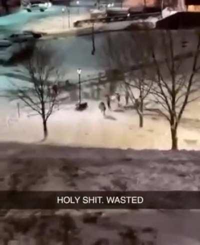 Attempting a snow stunt