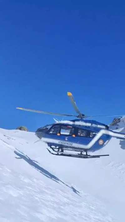 french mountain police are built different - a gendarmerie ec145 perfecting extraction techniques in the Alps
