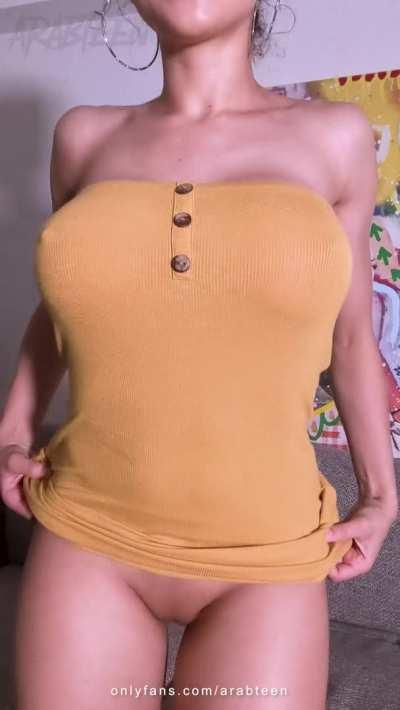 The smile or the boobs?