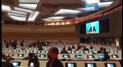 EU representatives left the room during a speech by Russian Foreign Minister Sergei Lavrov at a UN conference on disarmament.