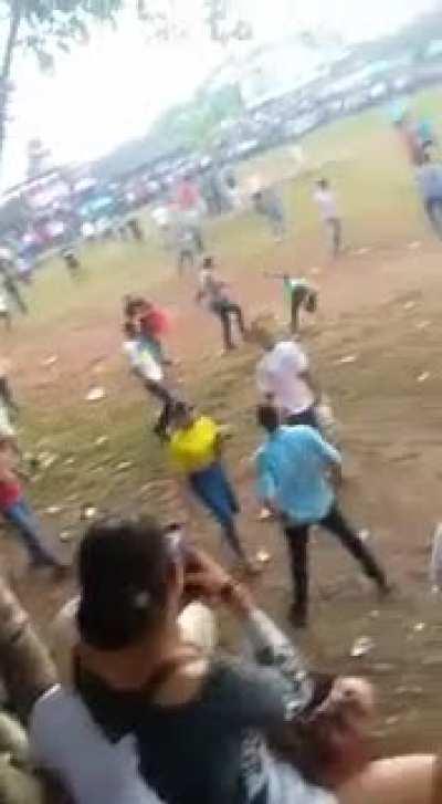 Camp fight in a rodeo game, the chaos was real this time. Even the bull was running around and they keep fighting