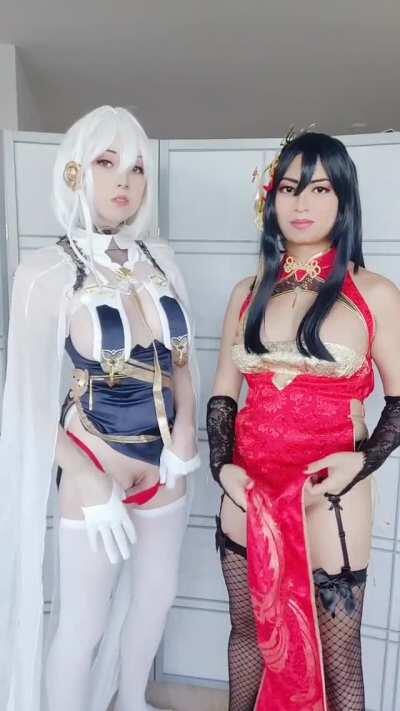 Intense Naval Battle (Azur Lane Taihou/Sirius cosplay surpriseitssteak)