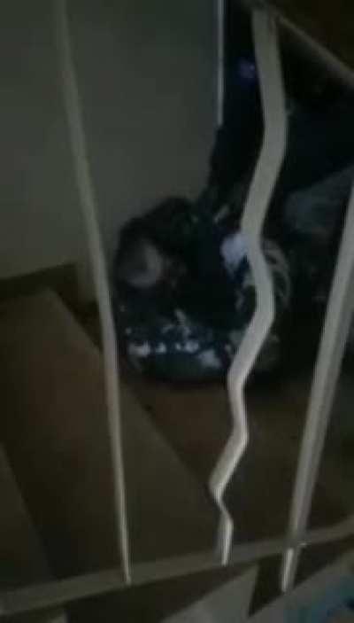 Ukrainian soldier (supposedly from Azov) stabs a suspected Russian saboteur in the eye during the battle of Mariupol during the start of the invasion.