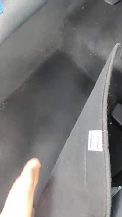 The floorboard behind the passenger seat has been bowing for a while. What could be the problem here? The car is a Honda Accord '17 coupe. The floorboard is often used by passengers to get into the back seat