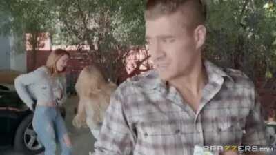 Sofi Ryan Gives Married Guy A Sneaky Blowjob At The Yard Sale