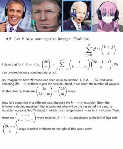 Obama, Trump, Biden, and Bocchi solve 2020 Putnam Problem A2