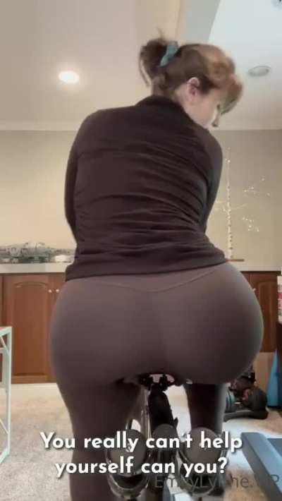 Mom Flashes You Her Phat White Ass While She's On The Exercise Bike