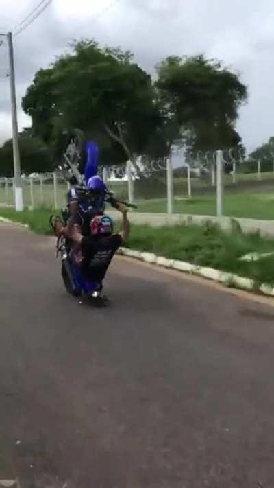 wheeling like idiot and getting bike and ass scraped