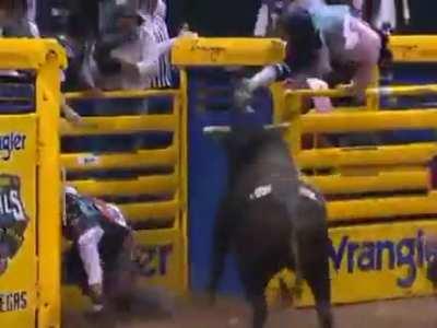 Protecting a bull rider
