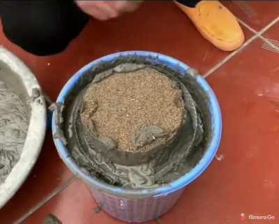 Making a cement stove