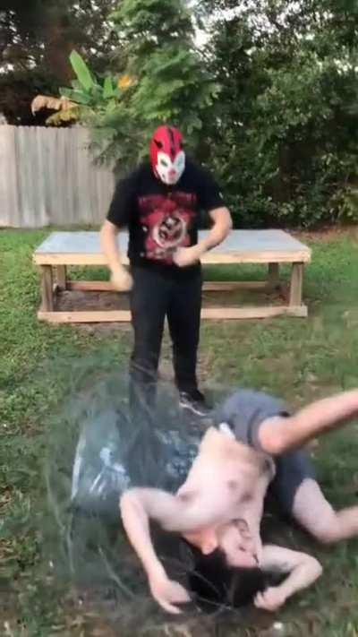 Power bomb on barbed wire