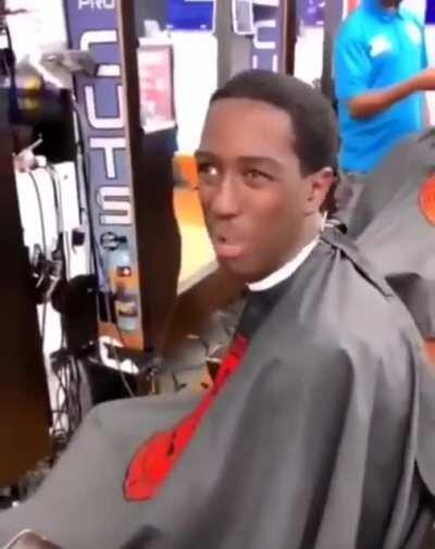 And the barber go oop