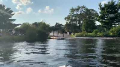 Boat meets marina lot...