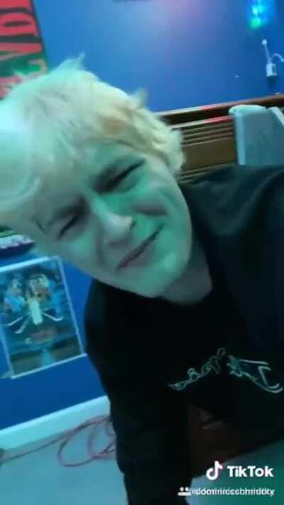 Dominic Schmidt gives himself a hanging wedgie