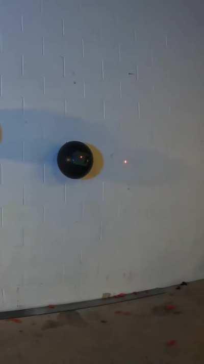 This man's eyes are controlling the lasers on his shoulders! 