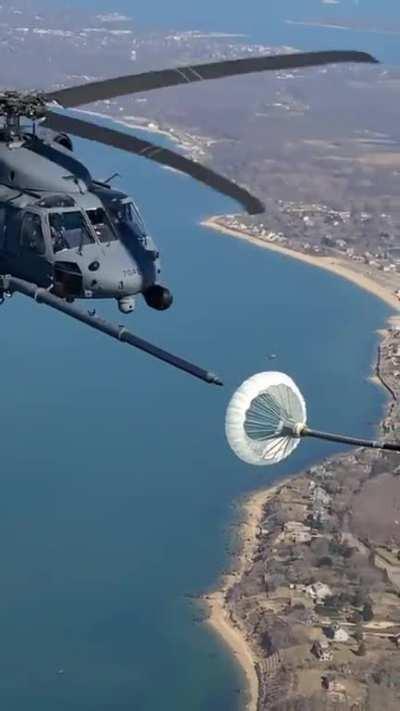 Refueling helicopter in mid-air!