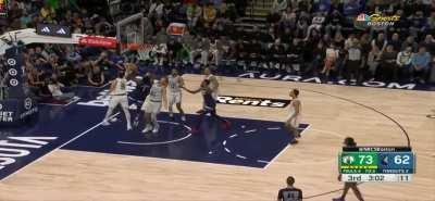 [Highlight] Derrick White comes around the screen, strips Anthony Edwards, and saves possession