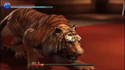 Kiryu punches a tiger so hard it HOMOMORPHS