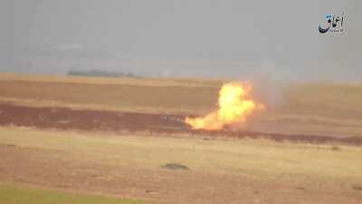 [Video] ATGM hit on a T-72 causes a multi-stage cook off - at least one crewman bails
