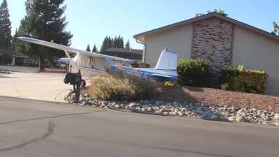 Cameron Airpark Estates is a neighborhood in California next to an airfield with extra-wide roads, allowing pilots to store planes on their property then drive them directly to the airport