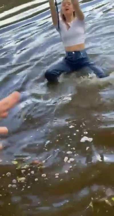 WCGW swinging into a river