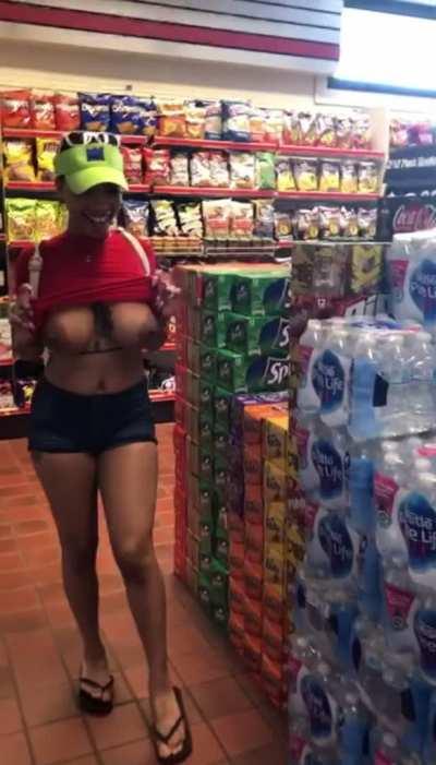 Black woman flashing