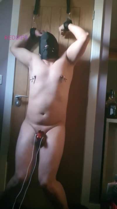 Tied up and forced to cum in chastity