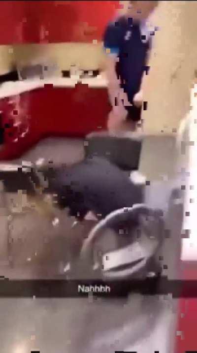 Climbing into a washing machine 