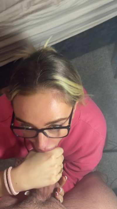 Blonde baby Cum Slut taking Load