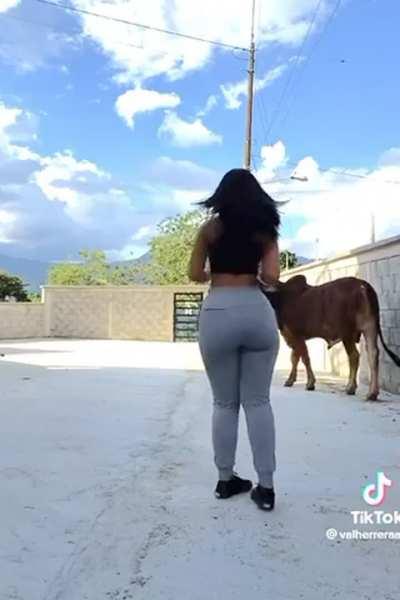 Sweatpants absolutely packed with ass