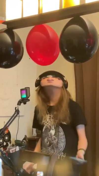 Recording metal music, and my dad took this video