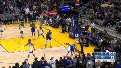 [Highlight] Wiggins drains the three over KAT to extend the lead to 13!