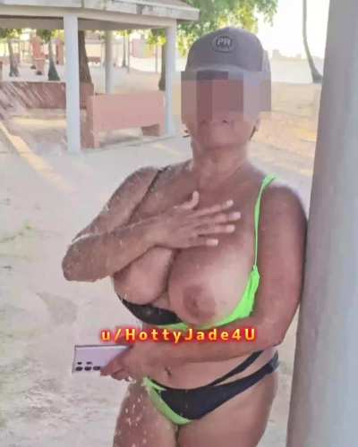 My HUGE beach titties and dark brown areolas