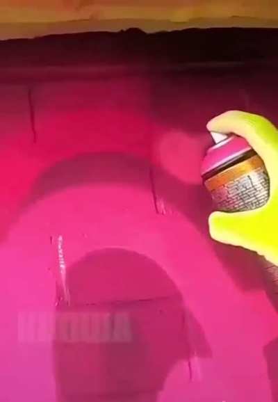 This pink neon graffiti