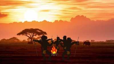 Chad African tribesmen in their natural habitat.